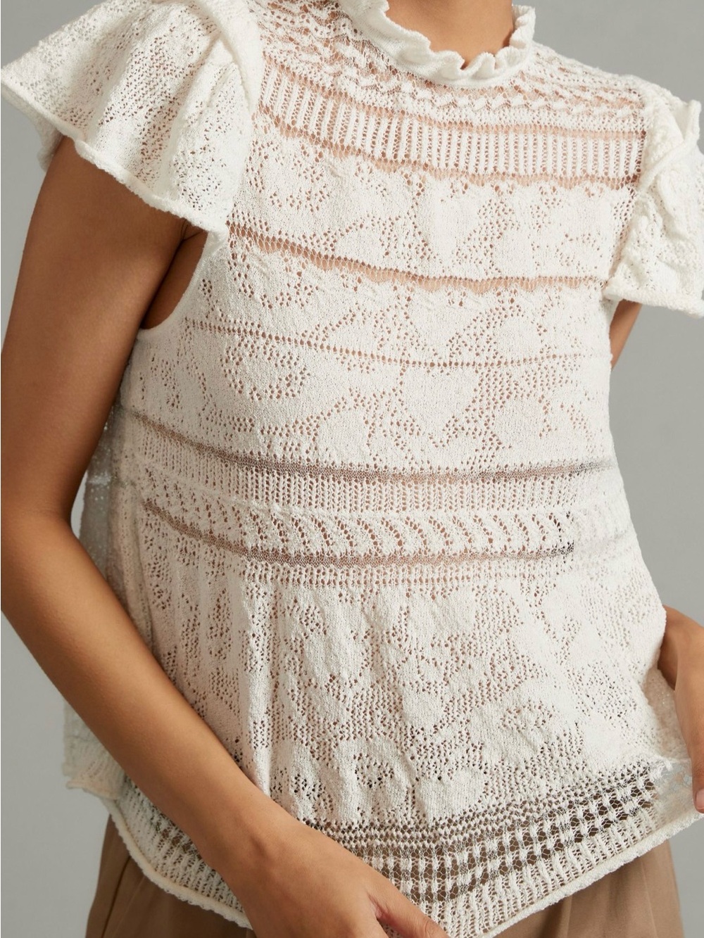 Anthropologie Lace Sweater Tee